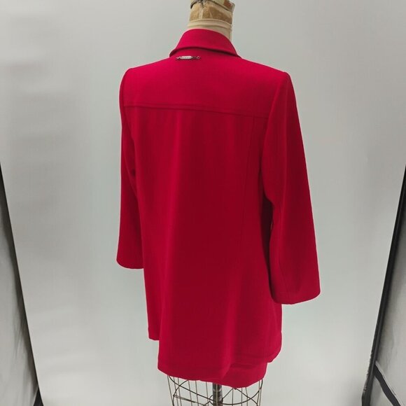 Escada wool dress w/ matching blazer jacket red orange exposed zipper classy - Picture 6 of 16